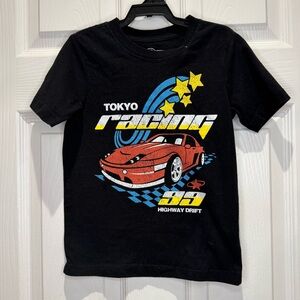 Wonder Nation Boys XS 4-5 Tokyo Racing 99 Black Short Sleeve Tee